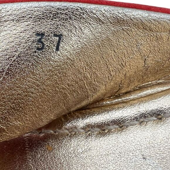 Prada Women's Suede Cross Strap Espadrille Platform Slide Sandals Red Size 37 - Picture 10 of 13